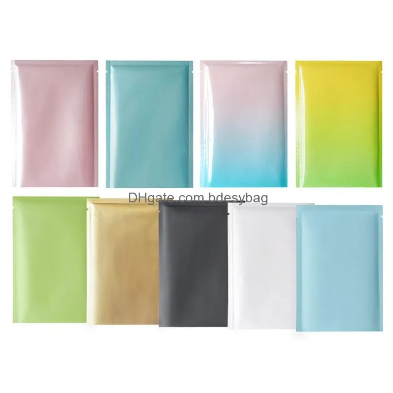 100pcs lot aluminum foil plastic bag food grocery smell proof packing pouch recycable storage retail bags