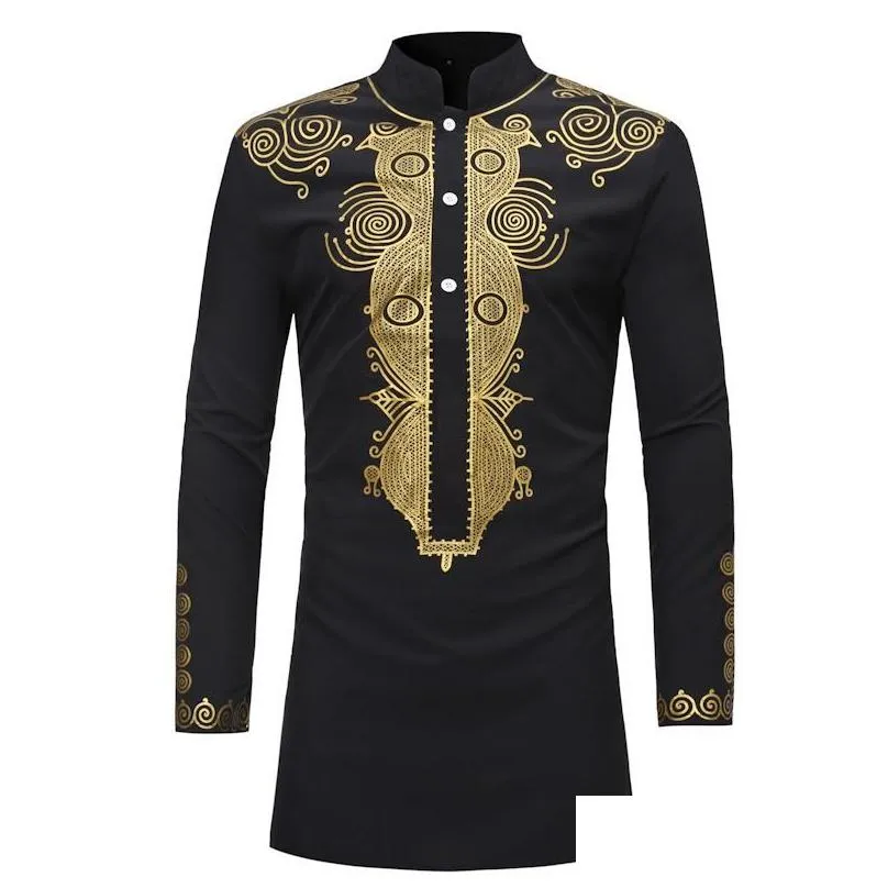 new 2020 dashiki fashion african traditional printed rich bazin men long sleeve africa clothing thobe dress for man shirt