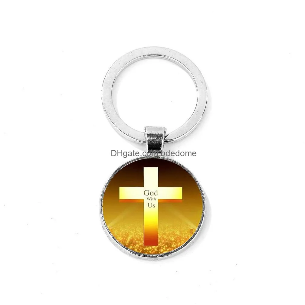 fashion religious god with us keychain golden cross i love jesus key chain rings for men women christianity faith jewelry