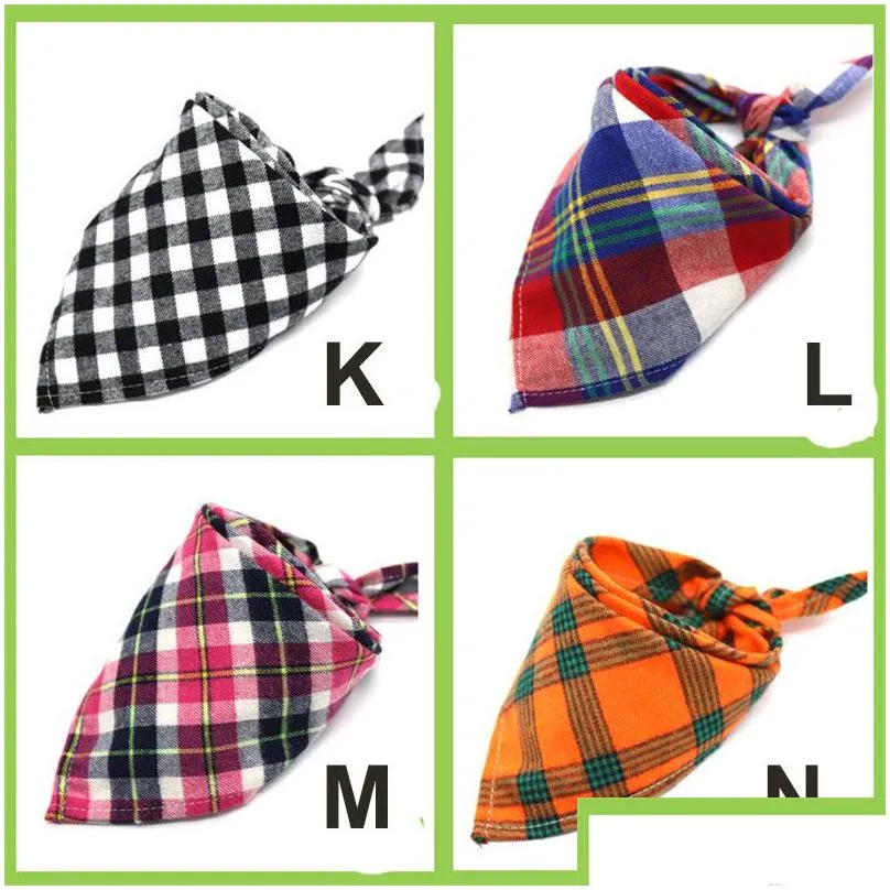 dog bandana plaid pet checked bib scarf adjustable washable triangle kerchiefs handkerchiefs for small medium puppy cat bulk cloth dogs puppies grooming