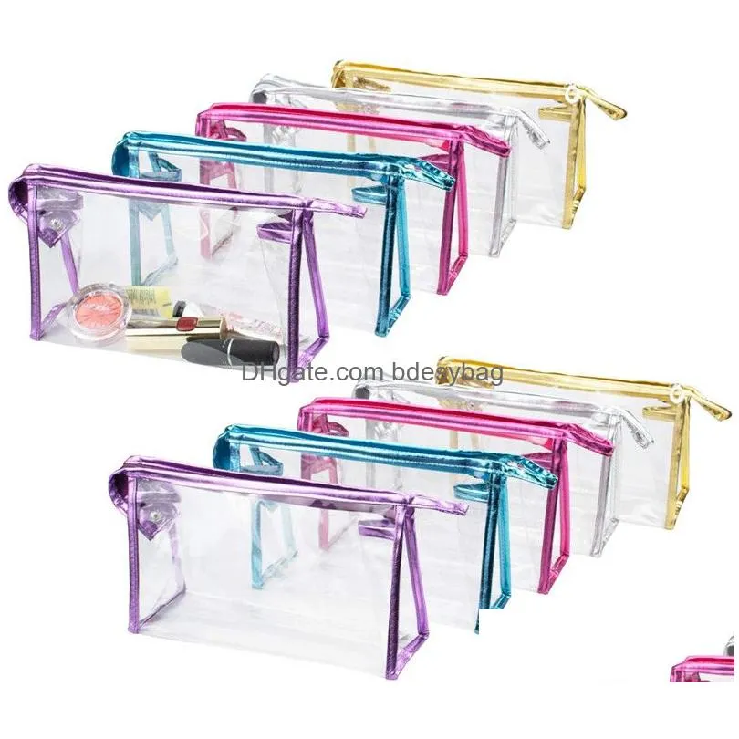 transparent cosmetic travel bag women makeup organizer cosmetic cases pvc washing bags girls zipper pouch bags