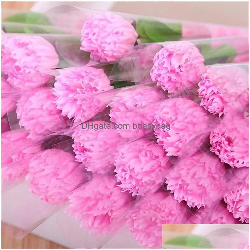 artificial soap flowers mothers day birthday decoration gifts carnation flower for valentines gift
