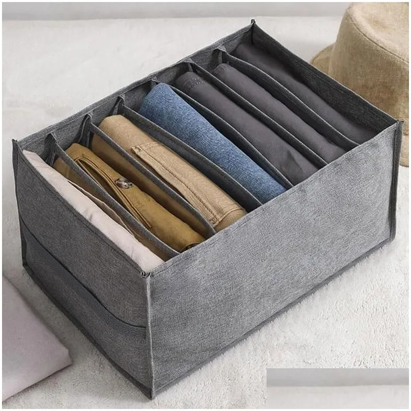 clothing wardrobe storage grids foldable clothes box closet drawer jeans pants bag compartment home cabinet organizer