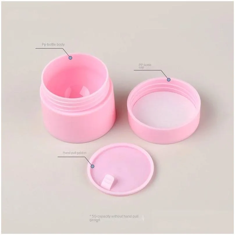 plastic pots cosmetic jar makeup container round refillable bottles plastic box with lid refillable bottle