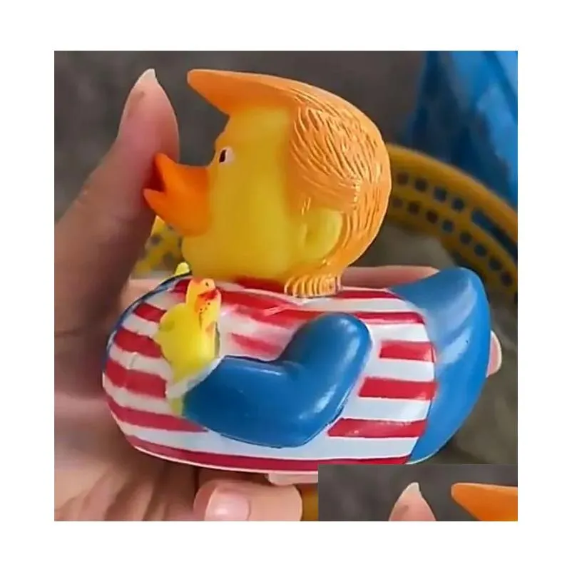 creative pvc flag trump duck party favor bath floating water toy party supplies funny toys gift ss0422