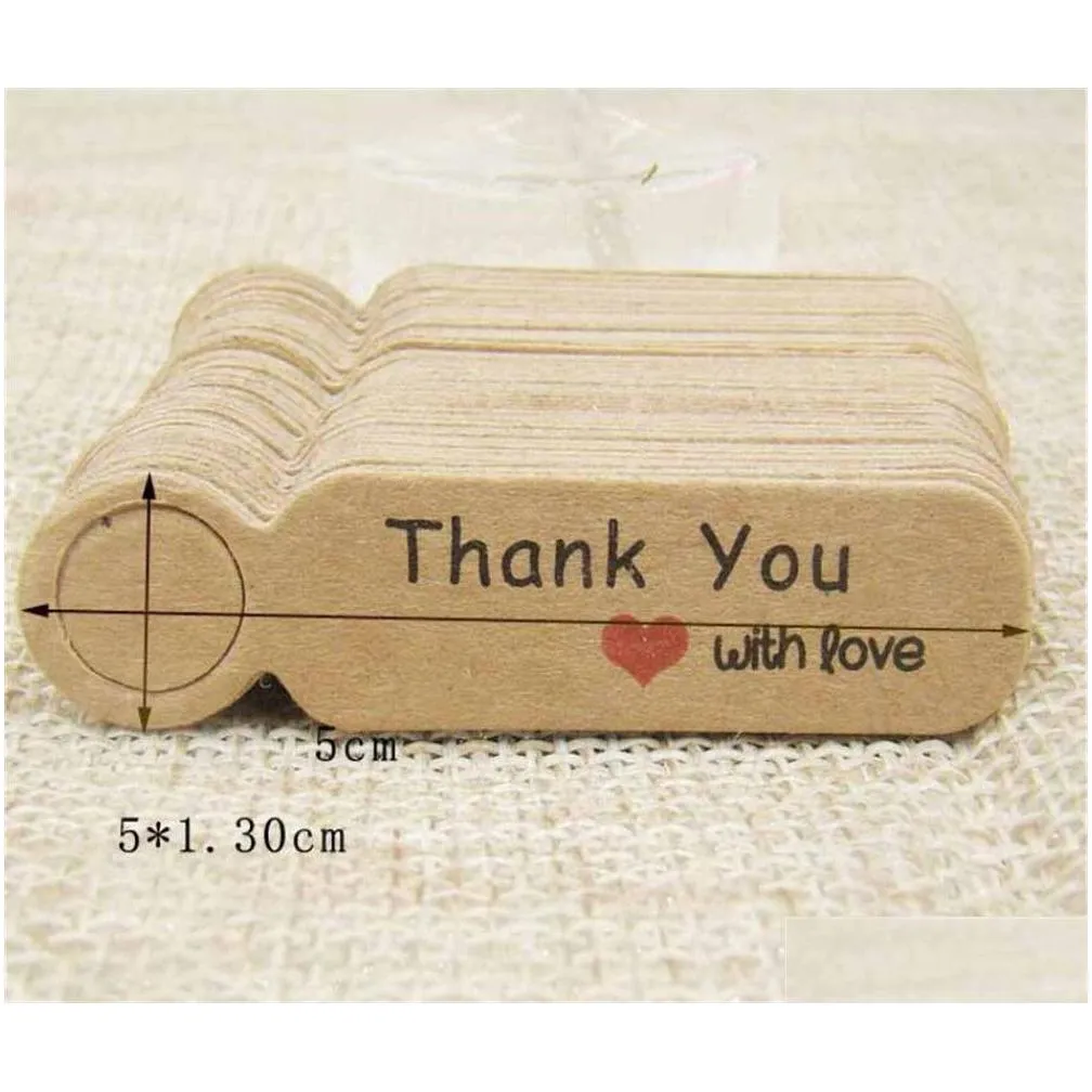 new festive 5x1.3cm 100pcs kraft paper blank price label tag for production price hanging tag description cute shape