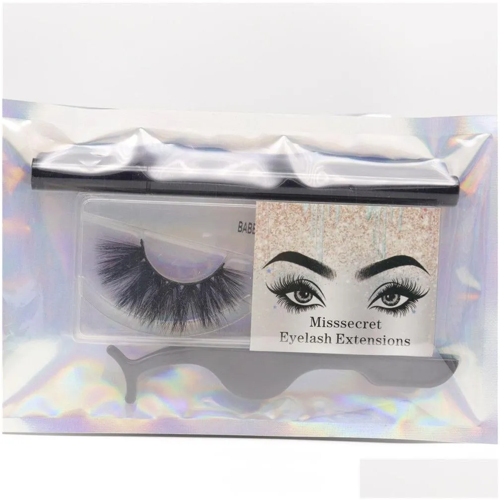 12 style 3d mink eyelashes with glue eyeliner lash tweezer natural faux mink eye lashes customize logo handmade thick false