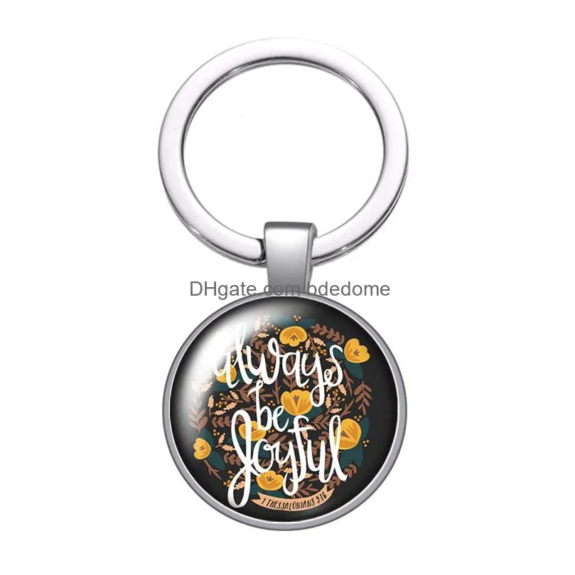 flower smile dream words glass cabochon keychain bag car key chain ring holder charms silver color keychains for men women gifts