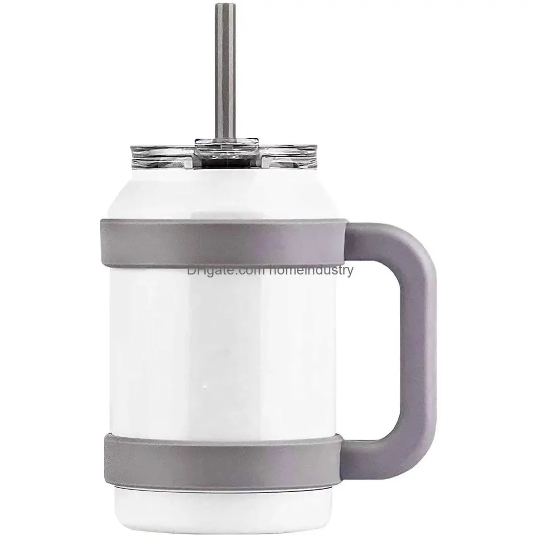 50oz stainless steel quencher tumbler vacuum keep hot and cold mug with handle and straw new jy03