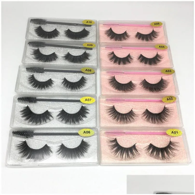 new 3d mink eyelashes with eyelash eyeliner glue tweezer lash brush false eyelash extension soft long 3d mink lashes makeup faux mink