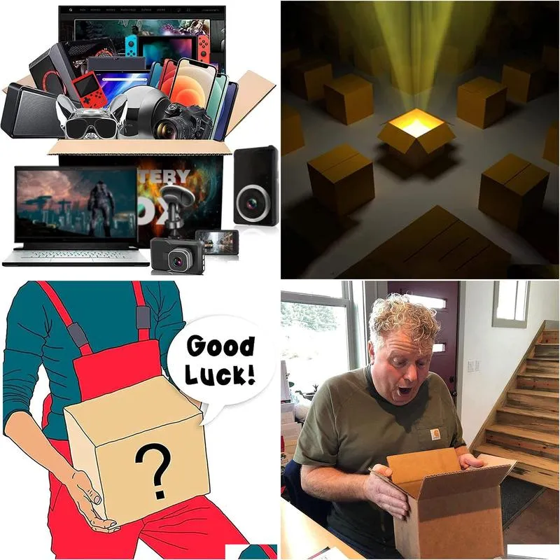 lucky mystery boxes smart devices digital electronics earphones cell phone accessories cameras gamepads
