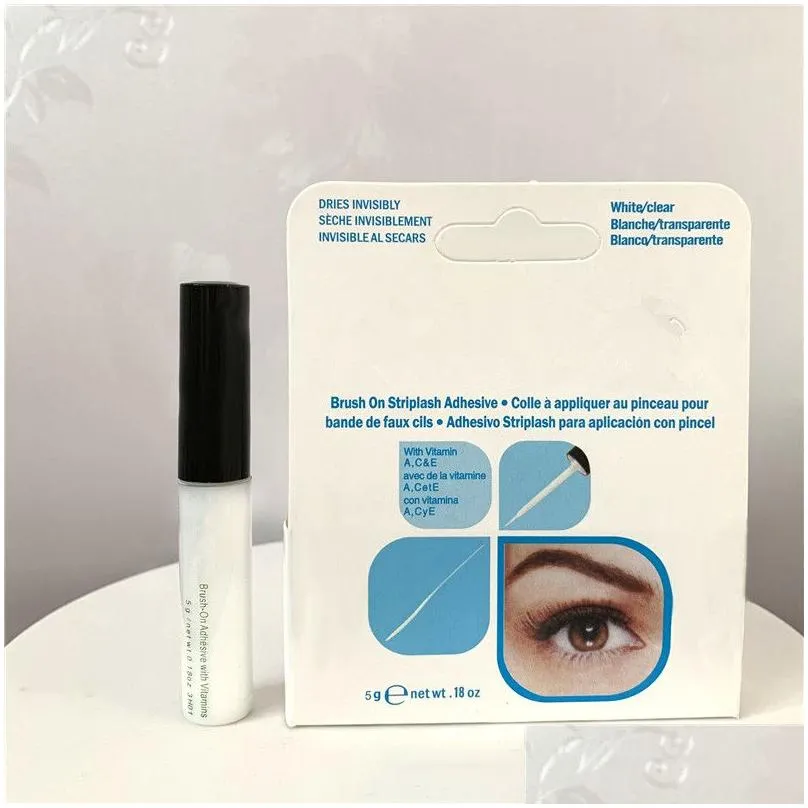 eyelash adhesives eye lash glue brush-on vitamins white clear black 5g packaging makeup tool