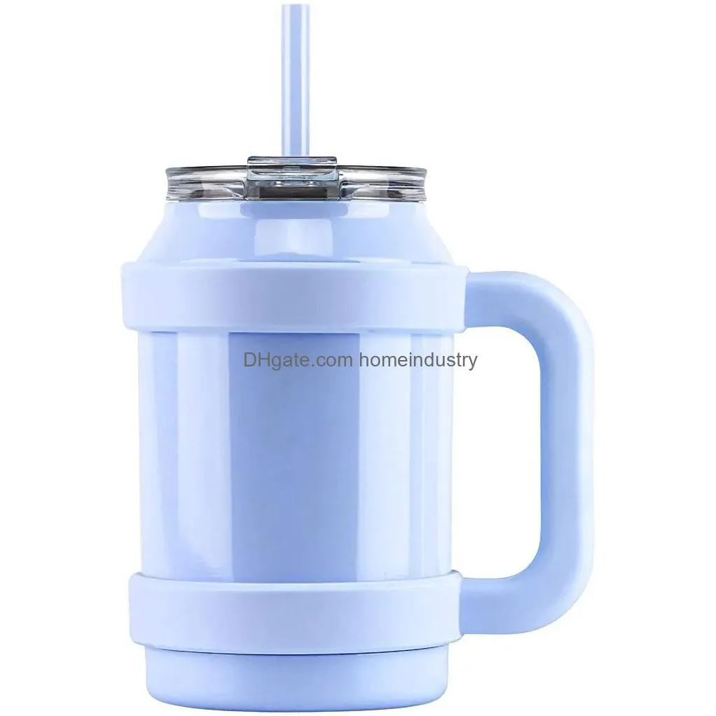 50oz stainless steel quencher tumbler vacuum keep hot and cold mug with handle and straw i0712
