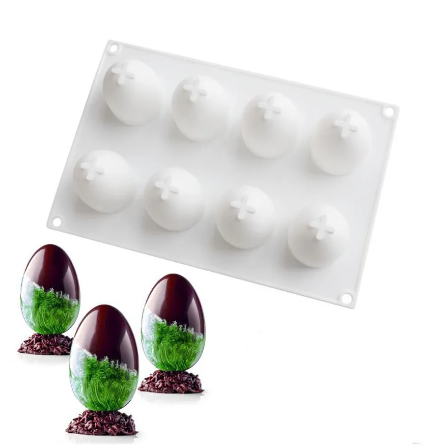 baking moulds 3d easter egg shape cake mold silicone truffle mousse baking molds candy chocolate dessert jelly ice cream mould