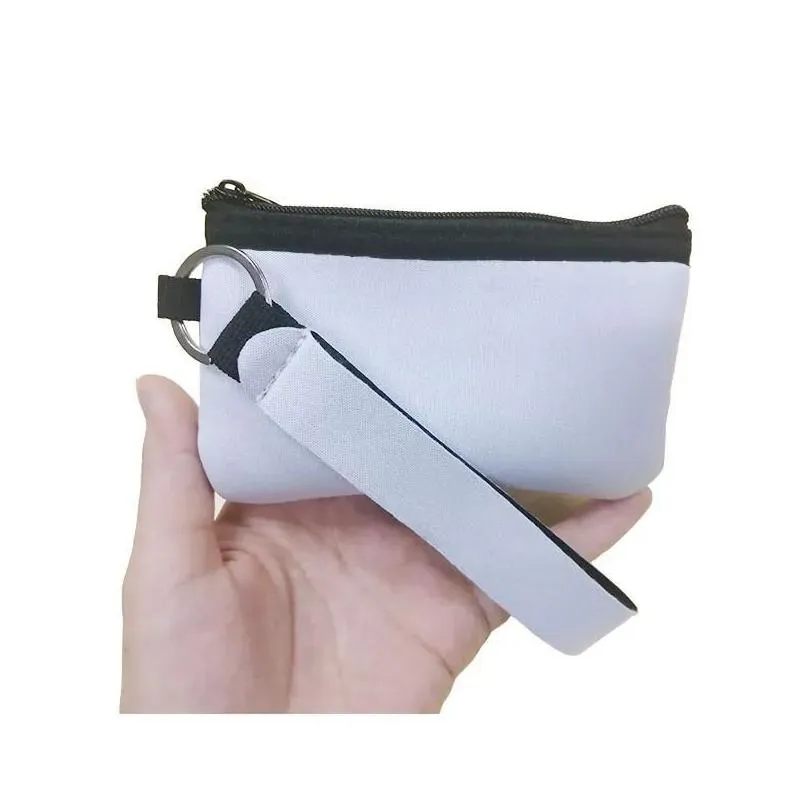 sublimation blank mask storage bag with lanyard heat transfer portable mini coin purse wallet diy gift 0518