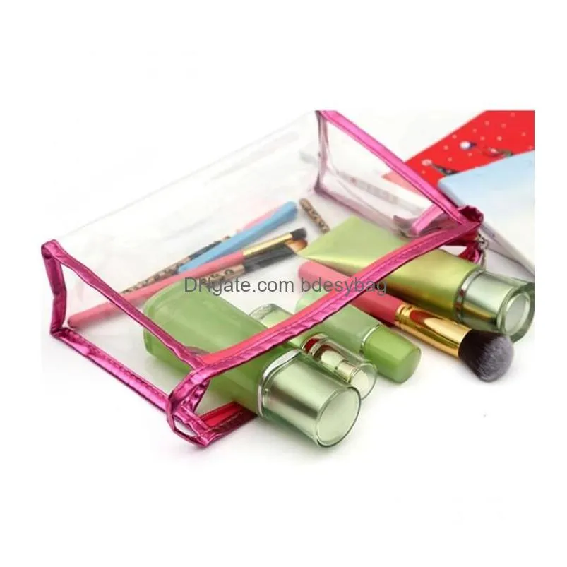transparent cosmetic travel bag women makeup organizer cosmetic cases pvc washing bags girls zipper pouch bags
