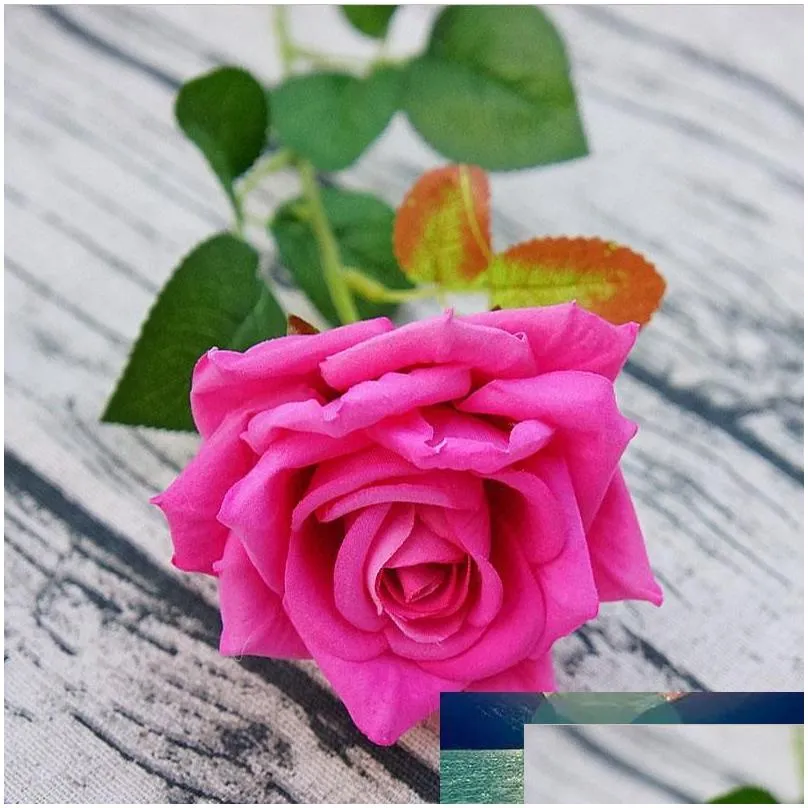 artificial flowers rose real touch flowers valentines day home wedding bouquets favors decoration silk fake flowers 10pcs