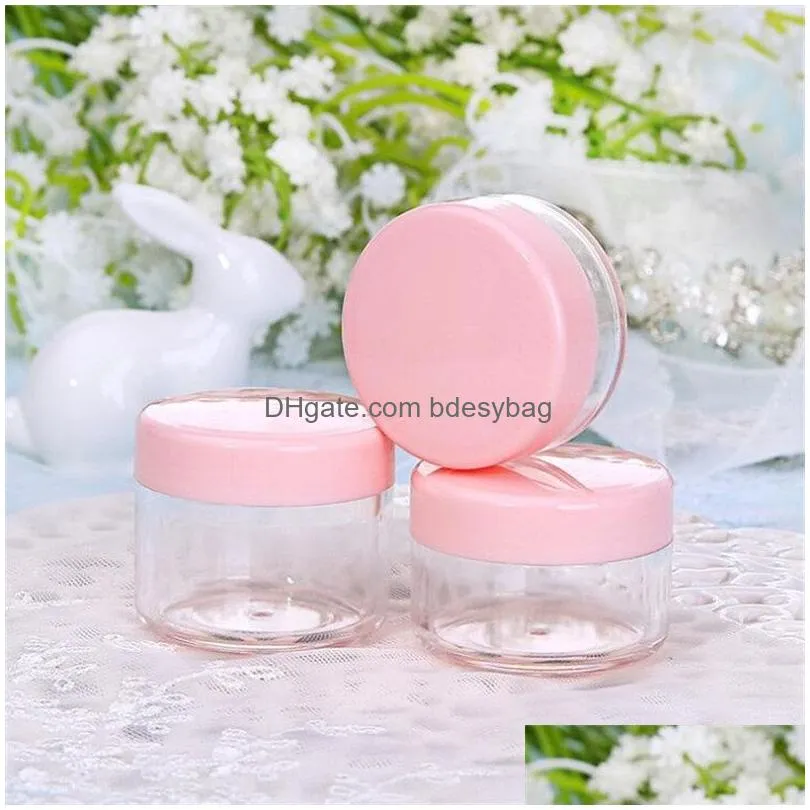 10g 15g 20g jar cosmetic sample bottle empty container clear plastic pot jars makeup containers for lip balm eye shadow packing