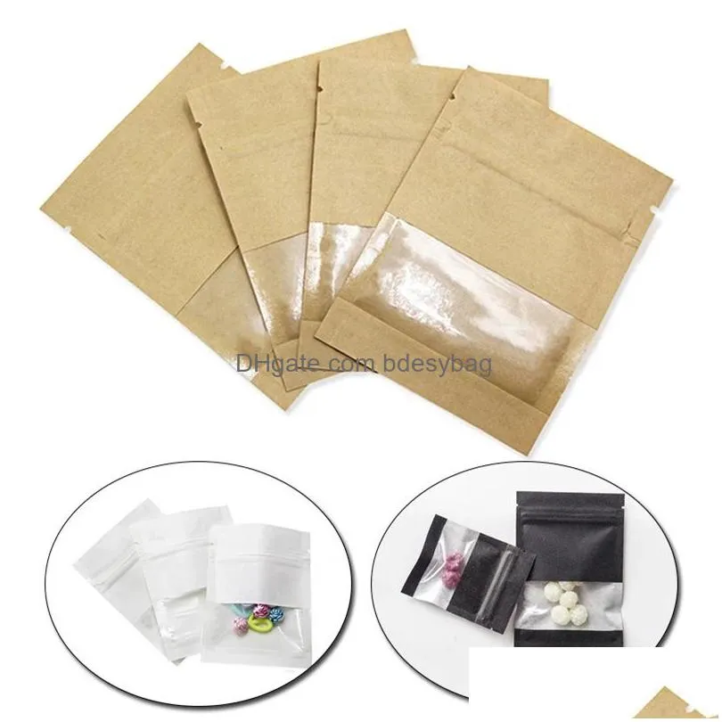 7x9cm 9x13cm 13x18cm brown white kraft paper bag smell proof sample bags pouch for food dried fruit tea