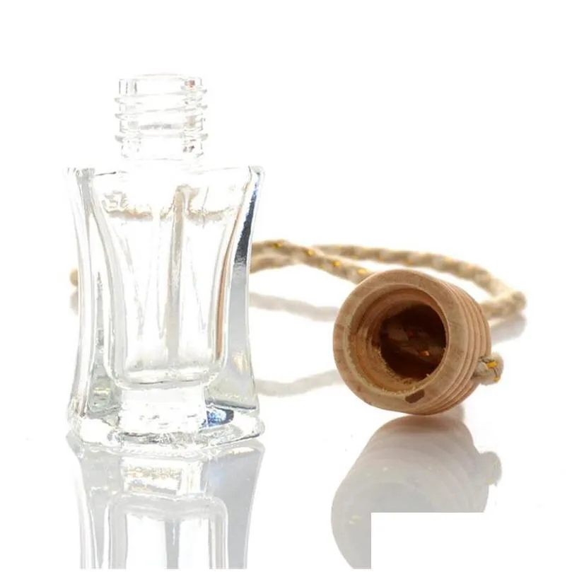 car perfume bottle pendant ornament air freshener fragrance empty glass jars refillable bottles packaging cars kitchen home decor