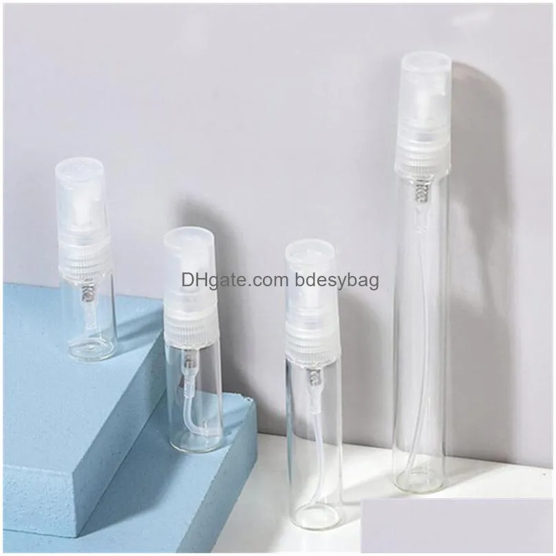 2ml 3ml 5ml 10ml portable spray bottle refillable clear glass bottles sample vial cosmetic atomizers container for cleaning travel