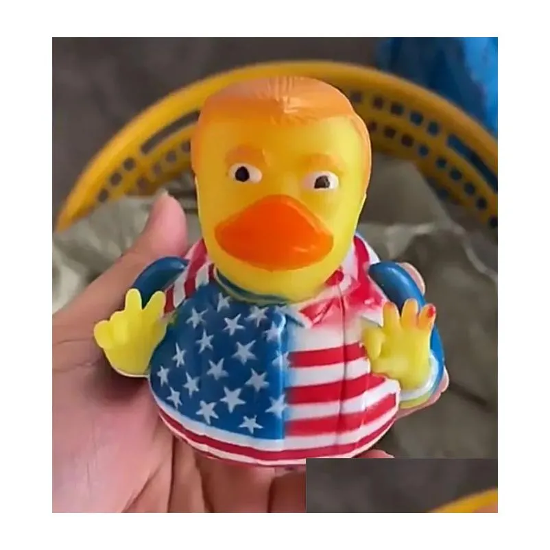 creative pvc flag trump duck party favor bath floating water toy party supplies funny toys gift ss0422