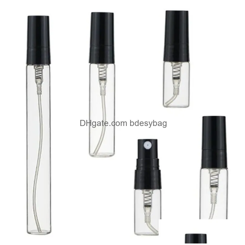 2ml 3ml 5ml 10ml portable spray bottle refillable clear glass bottles sample vial cosmetic atomizers container for cleaning travel