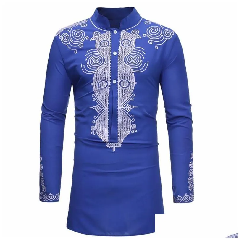 new 2020 dashiki fashion african traditional printed rich bazin men long sleeve africa clothing thobe dress for man shirt