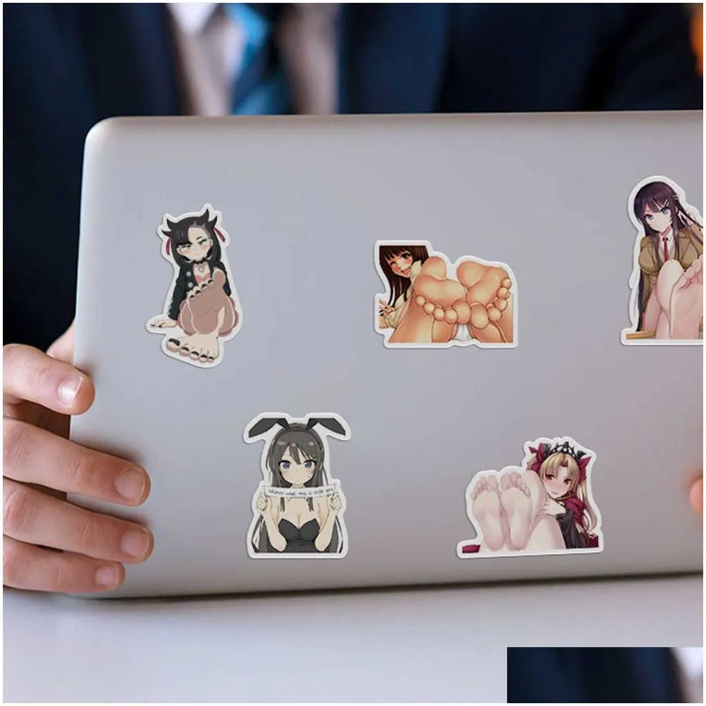 10/50/100pcs anime hentai sexy pinup bunny girl waifu decal stickers portable suitcase car truck car sticker