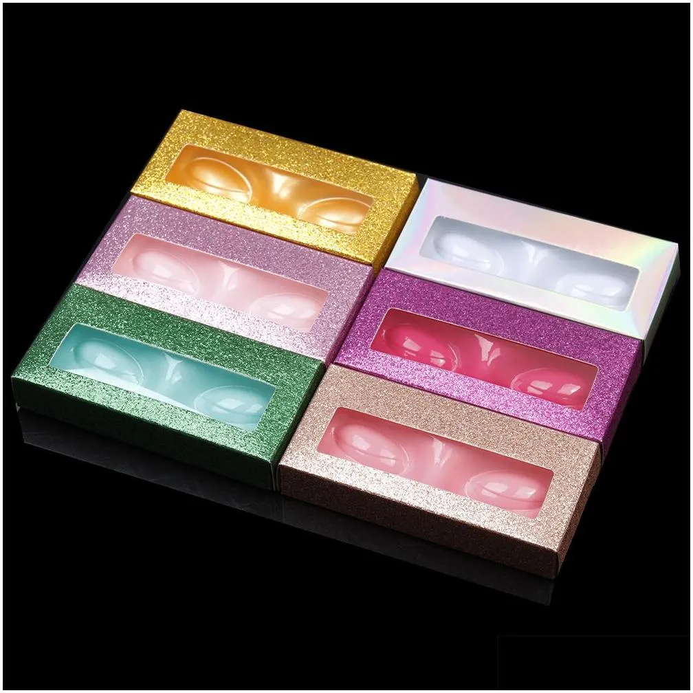 25mm mink lashes lash box packaging with face style tray empty paper lashes case 10 colors eyelash packaging box colorful eyelash