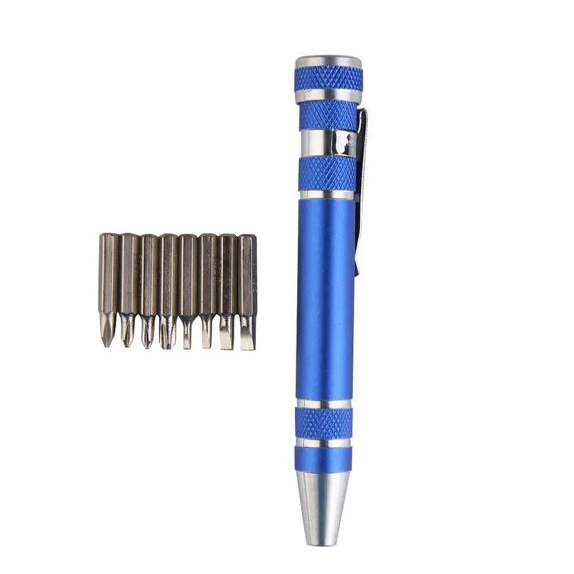 multifunction 8 in 1 mini aluminum precision pen screw driver screwdriver set repair tools kit for cell phone hand tool set