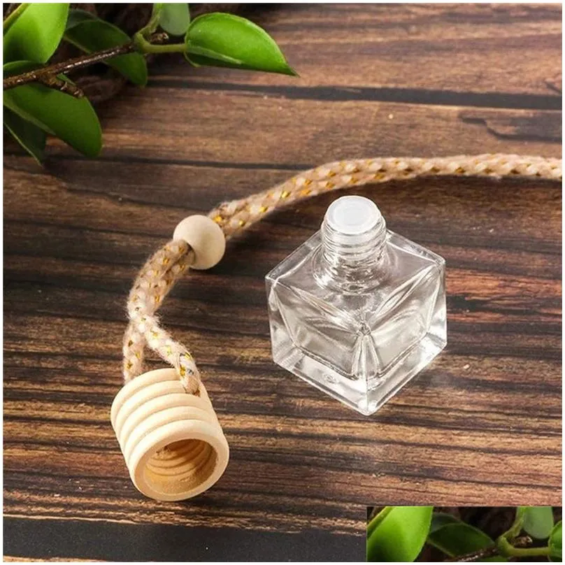 car perfume bottle air freshener diffuser hanging pendant  oil fragrance empty refillable glass bottles package jars