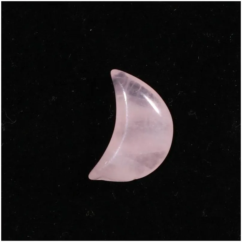 wholesale custom natural crystal stone small crescent healing crystal moon stones for jewelry making bend crafts ornament 13x18mm