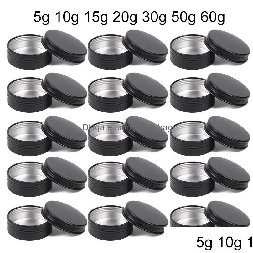 round aluminum tin cans bottles with screw top lids metal empty tea storage case cosmetic cream lip balm jars containers