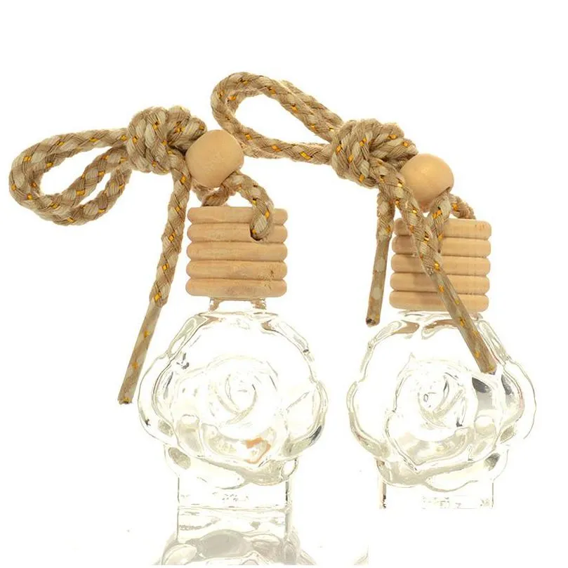 car perfume bottle pendant ornament air freshener fragrance empty glass jars refillable bottles packaging cars kitchen home decor