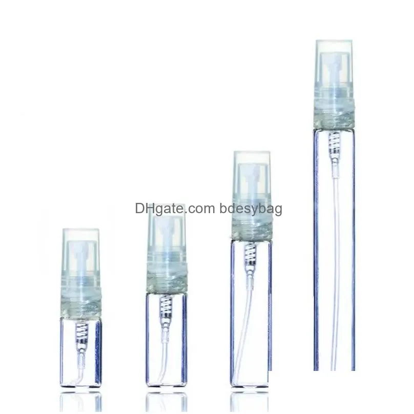 2ml 3ml 5ml 10ml portable spray bottle refillable clear glass bottles sample vial cosmetic atomizers container for cleaning travel