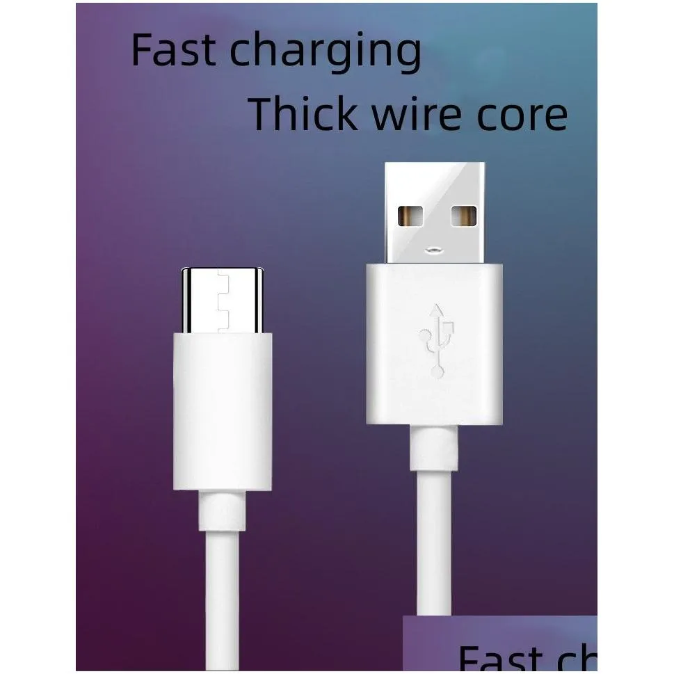 1m 3ft type c cable usb-c cellphone cables data sync charging cables for samsung s7 edge s8 s9 s10 s20 htc lg android phone