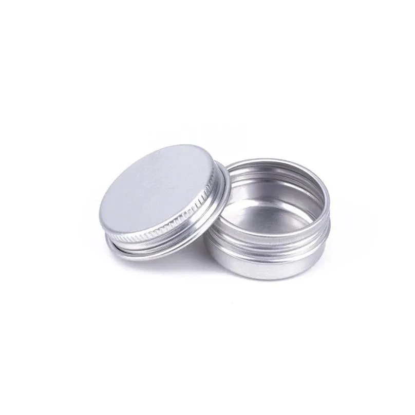 refillable aluminum tin cans lip balm containers cosmetic cream bottle jars round metal box 5g 10g 15g 25g 30g 50g 60g 80g 100g 120g