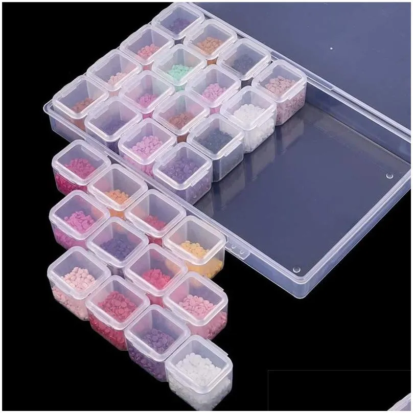 nail art decorations 28 grids empty decoration storage case box glitter rhinestone crystal beads container