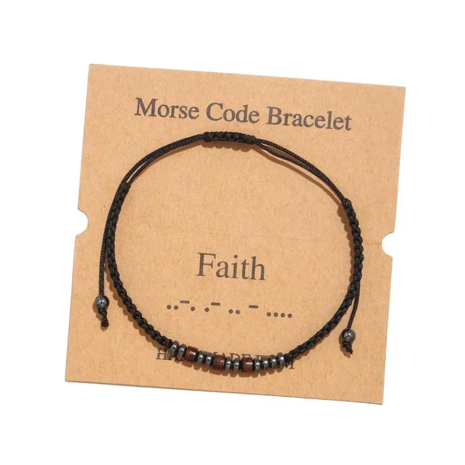 morse code braided wooden wood beaded chakras bracelets for couples multi styles choice