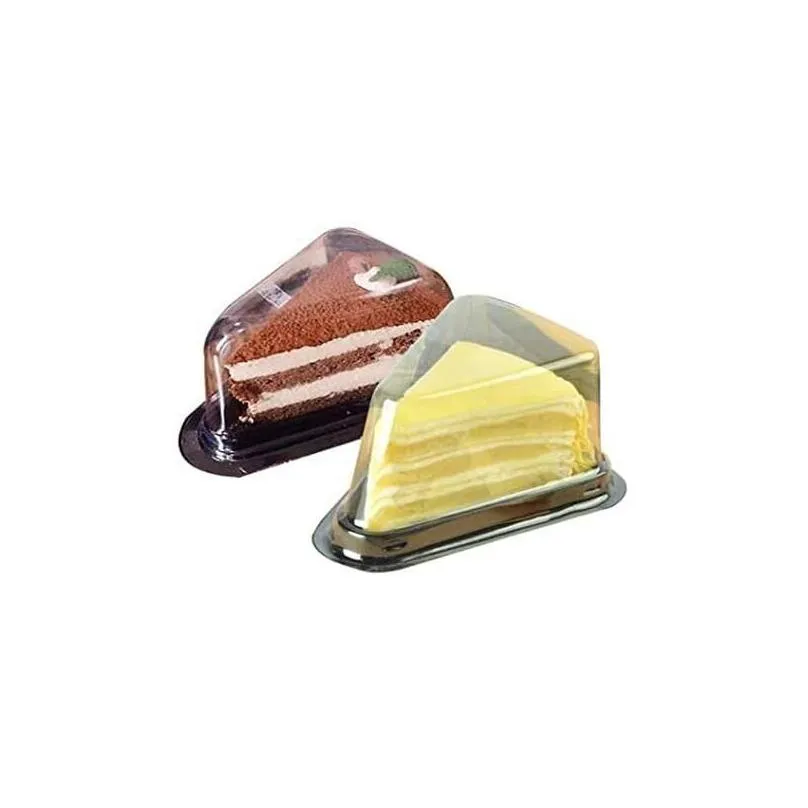 cake slice box container cheesecake pies holder clear plastic triangle cakes box restaurant dessert case