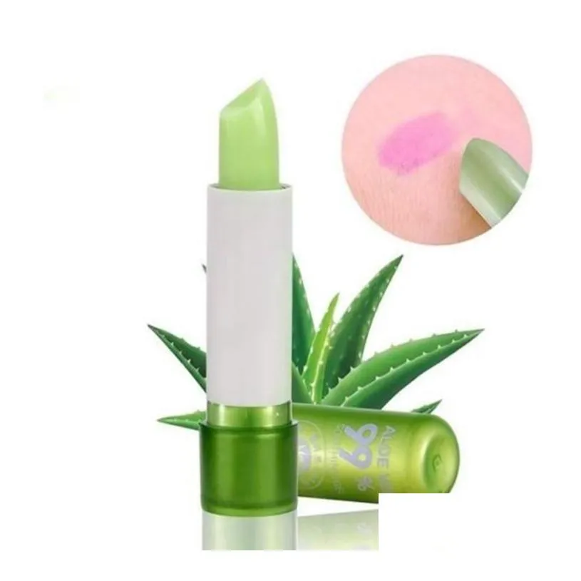 1pc aloe vera lip balm lipstick color mood changing long lasting moisturizing lip stick cosmetic maquiagem