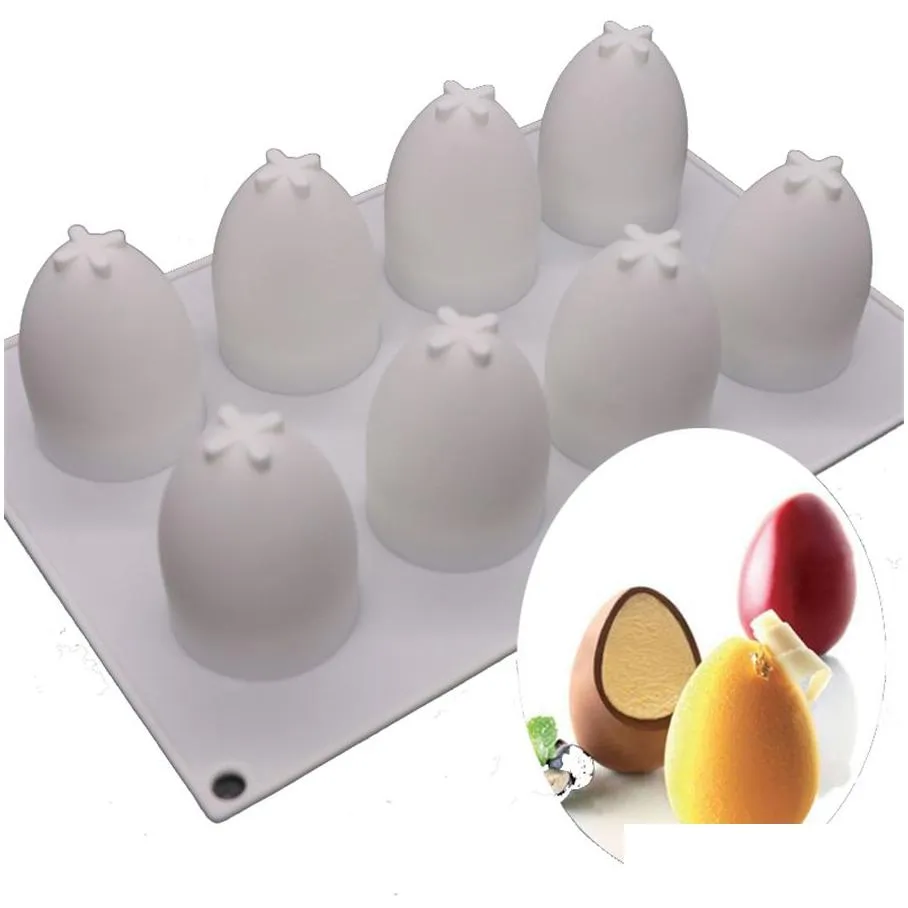 baking moulds 3d easter egg shape cake mold silicone truffle mousse baking molds candy chocolate dessert jelly ice cream mould