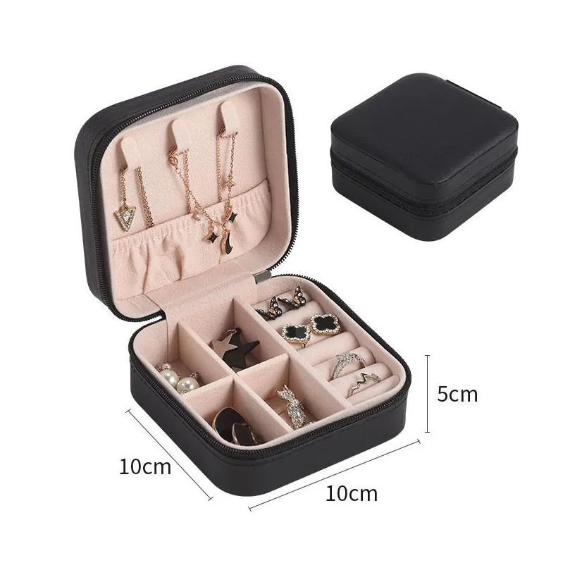 jewelry pouches 2022 portable box organizer display travel case boxes button leather storage zipper jewelers joyero