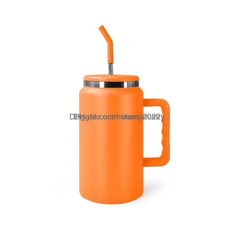 mugs 50oz mug tumbler with handle powder coated travel coffee st double wall stainless steel water cup bottle large insated drop del