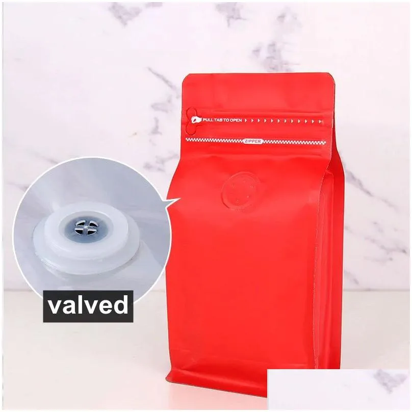 coffee beans aluminum foil packaging bag with air valve sealed food powder tea nuts storage airtight pouches gift bag