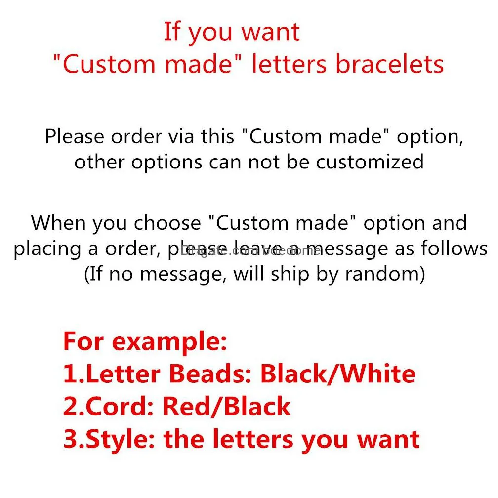 new lucky handmade women men red black rope adjustable string love letter beads bracelets couples diy custom made jewelry gifts