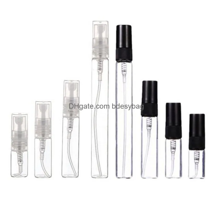 2ml 3ml 5ml 10ml portable spray bottle refillable clear glass bottles sample vial cosmetic atomizers container for cleaning travel