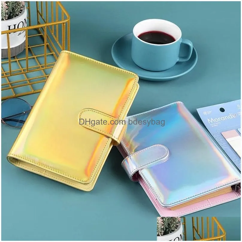 a6 pu leather notebook binder refillable notepad file folder loose leaf personal planner with magnetic buckle closure office school
