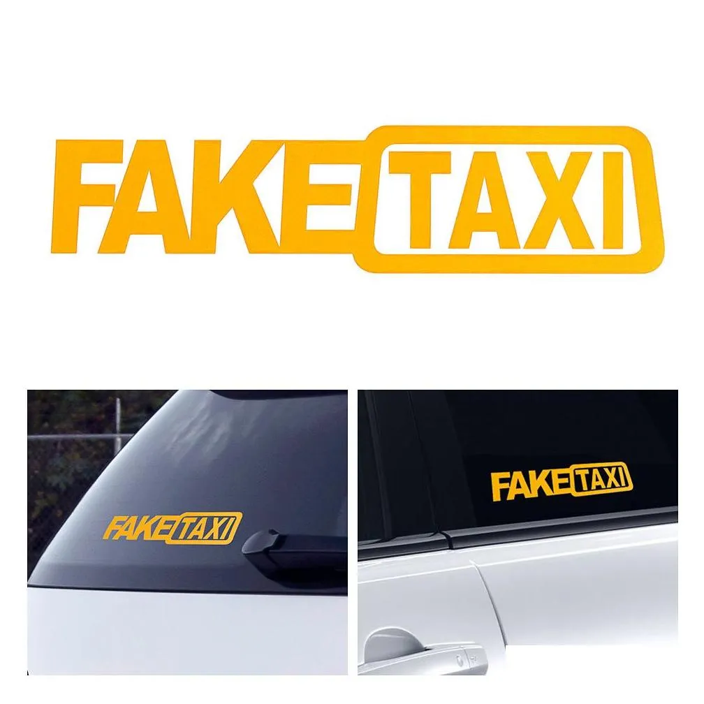 funny fake taxi car auto sticker faketaxi decal emblem self adhesive vinyl universal